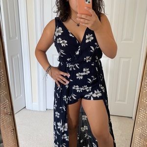 Floral Romper/Maxi Dress